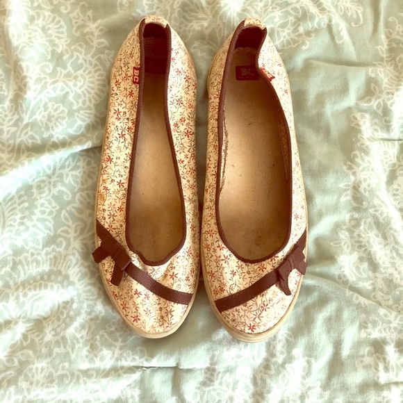BC Footwear Shoes - BC Footwear-Brown floral slip on shoes-size 8